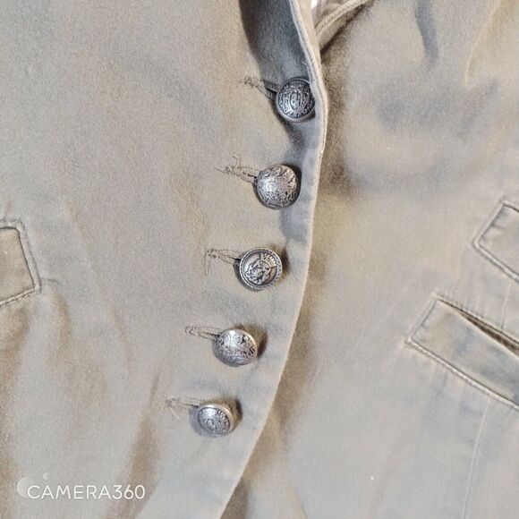 EXPRESS 4 Blazer Green Jacket Button Up Cotton Women Collar - Picture 4 of 6